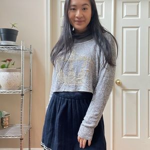 Grey Crown Cropped Sweater